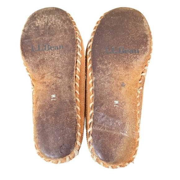 L.L.BEAN Vintage Wicked Good Suede Moccasin Slippers - Picture 7 of 8